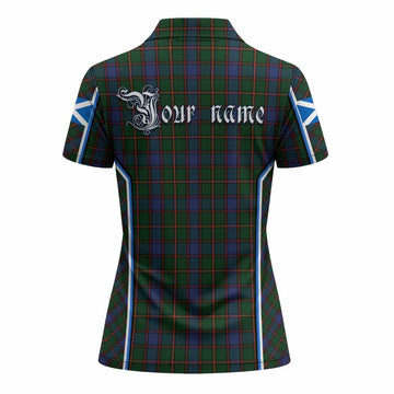 Skene Tartan Crest Women's Polo Shirt Scotland Coat of Arm Flag Style