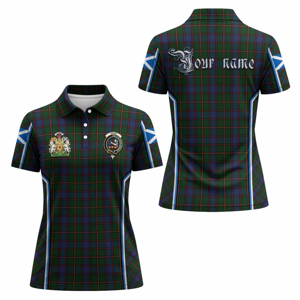 Skene Tartan Crest Women's Polo Shirt Scotland Coat of Arm Flag Style - Tartan Vibes Clothing