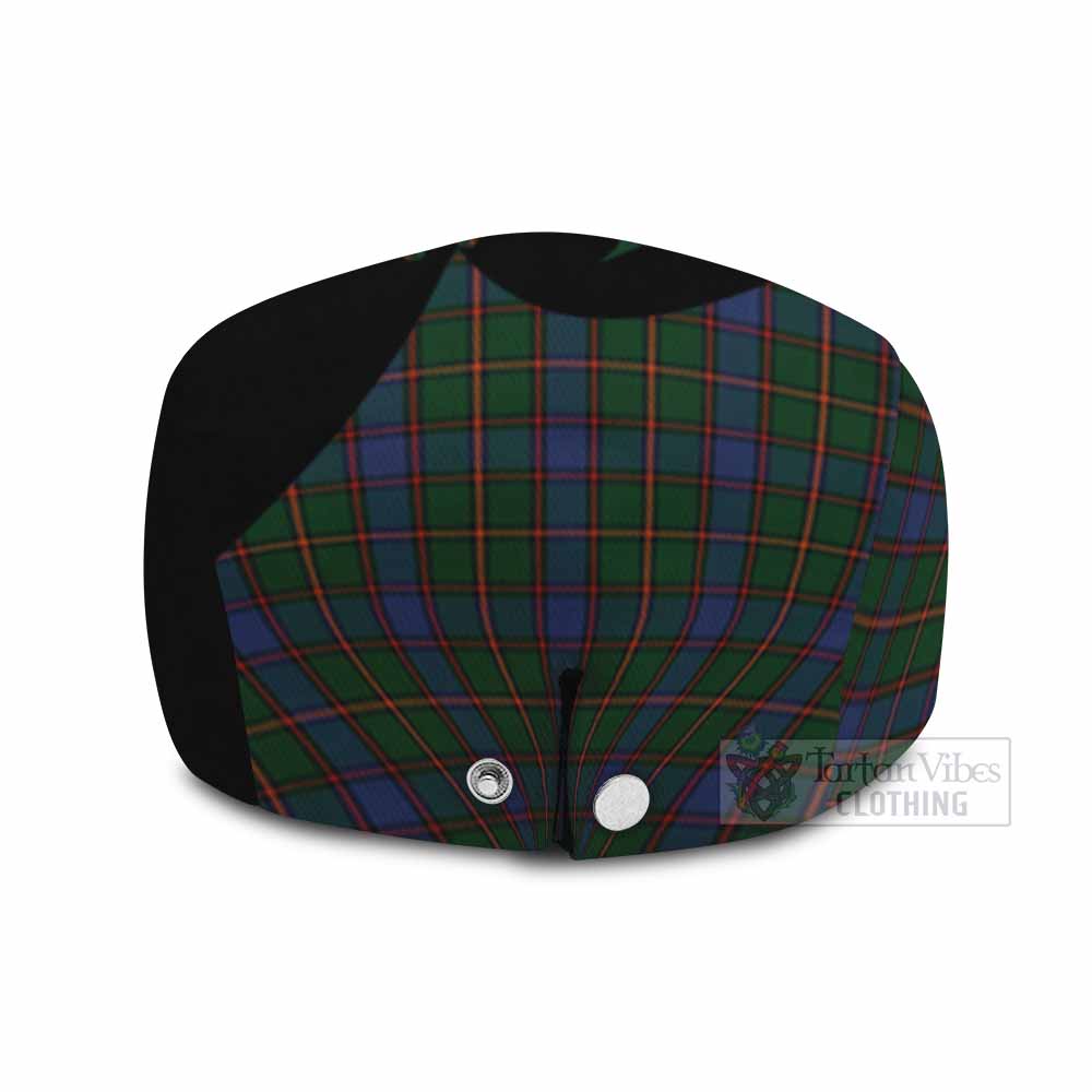 Skene Tartan Family Crest Flat Cap, Jeff Cap Scotland Thistle Floral