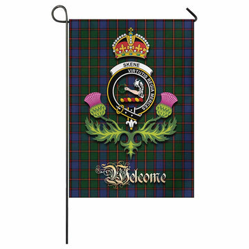 Skene Tartan Family Crest Garden Flag Royal Thistle Welcome Style - Tartan Vibes Clothing