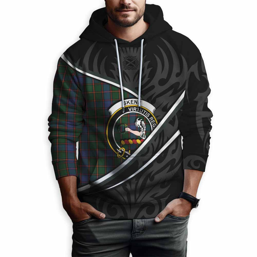 Skene Tartan Family Crest Hoodie Celtic Scottish Thistle Floral - Tartan Vibes Clothing