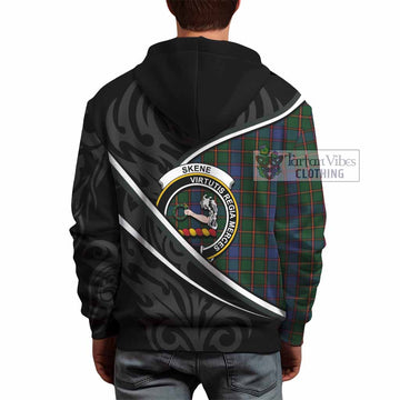 Skene Tartan Family Crest Hoodie Celtic Scottish Thistle Floral