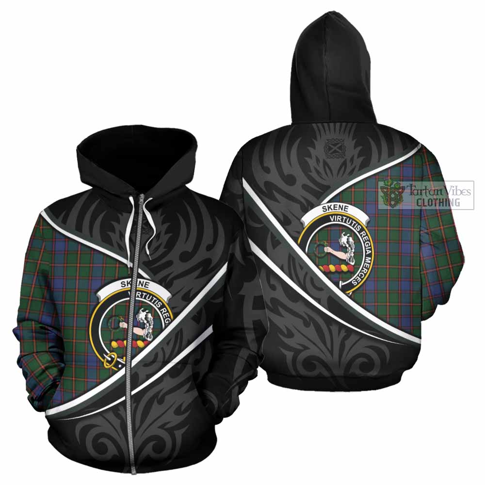 Skene Tartan Family Crest Hoodie Celtic Scottish Thistle Floral - Tartan Vibes Clothing