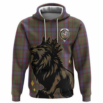 Skene Tartan Family Crest Hoodie Crowned Lion Roaring