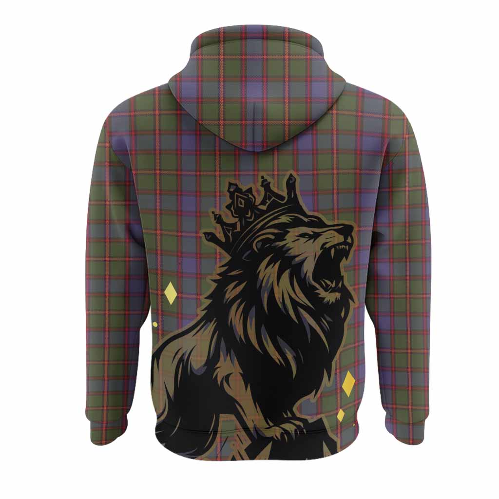 Skene Tartan Family Crest Hoodie Crowned Lion Roaring