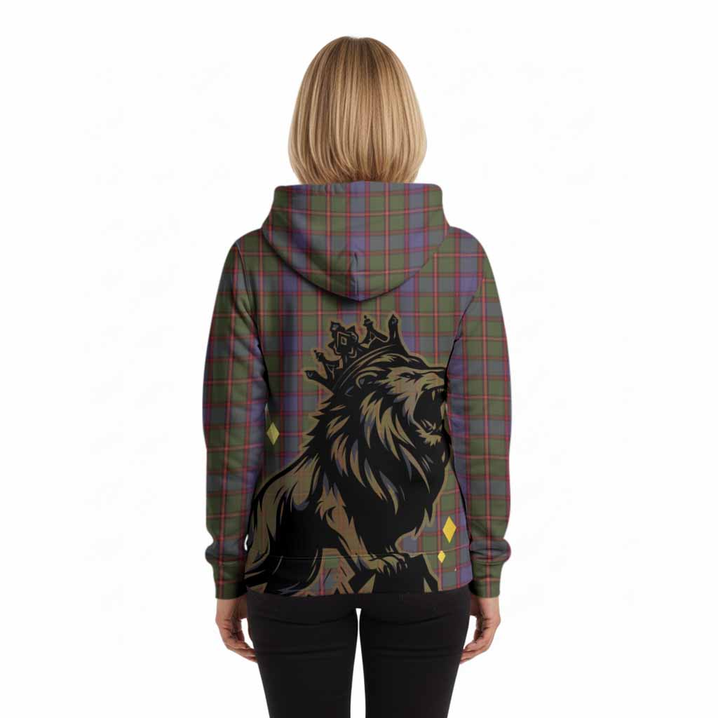 Skene Tartan Family Crest Hoodie Crowned Lion Roaring