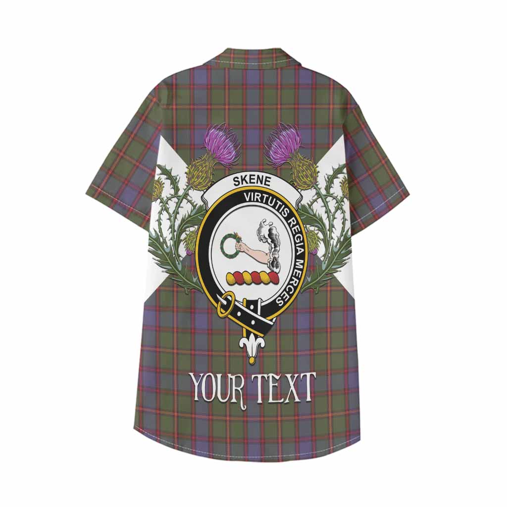 Skene Tartan Family Crest Kid Hawaiian Shirt Scottish Burns Night Thistle Floral