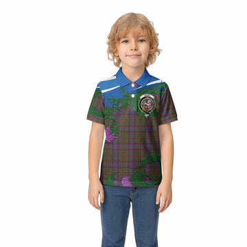 Skene Tartan Family Crest Kid Polo Shirt Thistle in Minimalism