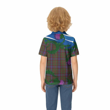 Skene Tartan Family Crest Kid Polo Shirt Thistle in Minimalism