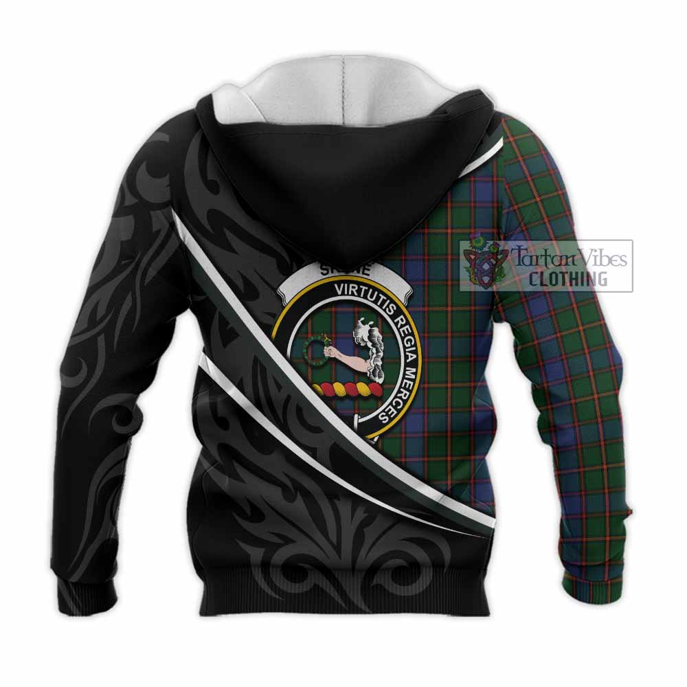 Skene Tartan Family Crest Knitted Hoodie Celtic Scottish Thistle Floral - Tartan Vibes Clothing
