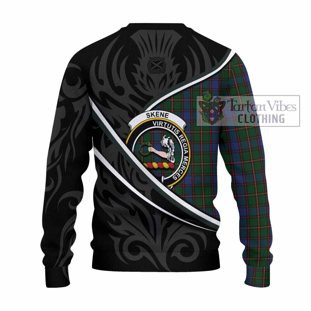 Skene Tartan Family Crest Knitted Sweater Celtic Scottish Thistle Floral - Tartan Vibes Clothing