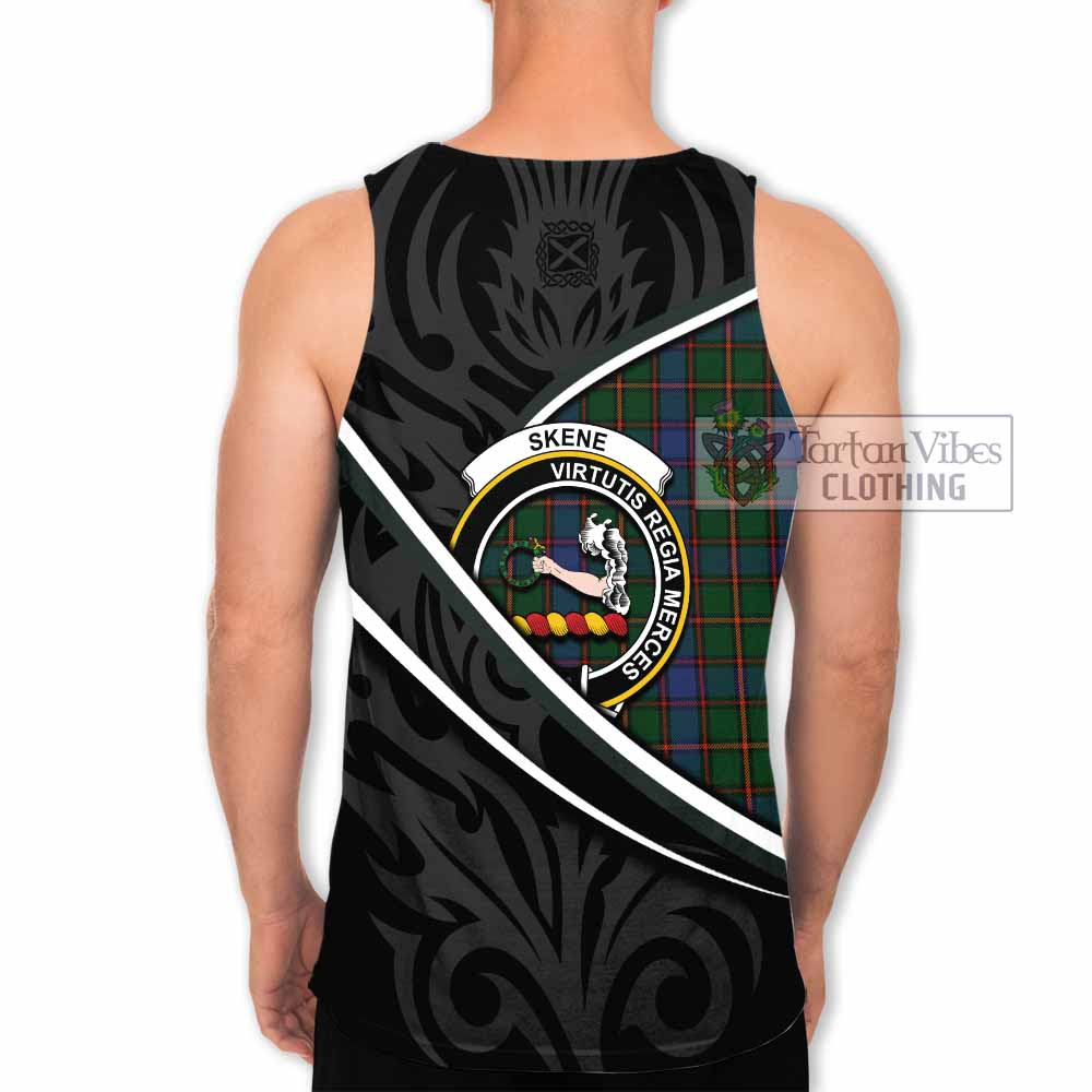 Skene Tartan Family Crest Men Tank Top Celtic Scottish Thistle Floral - Tartan Vibes Clothing