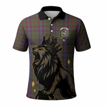 Skene Tartan Family Crest Polo Shirt Crowned Lion Roaring