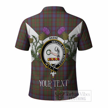 Skene Tartan Family Crest Polo Shirt Scottish Burns Night Thistle Floral