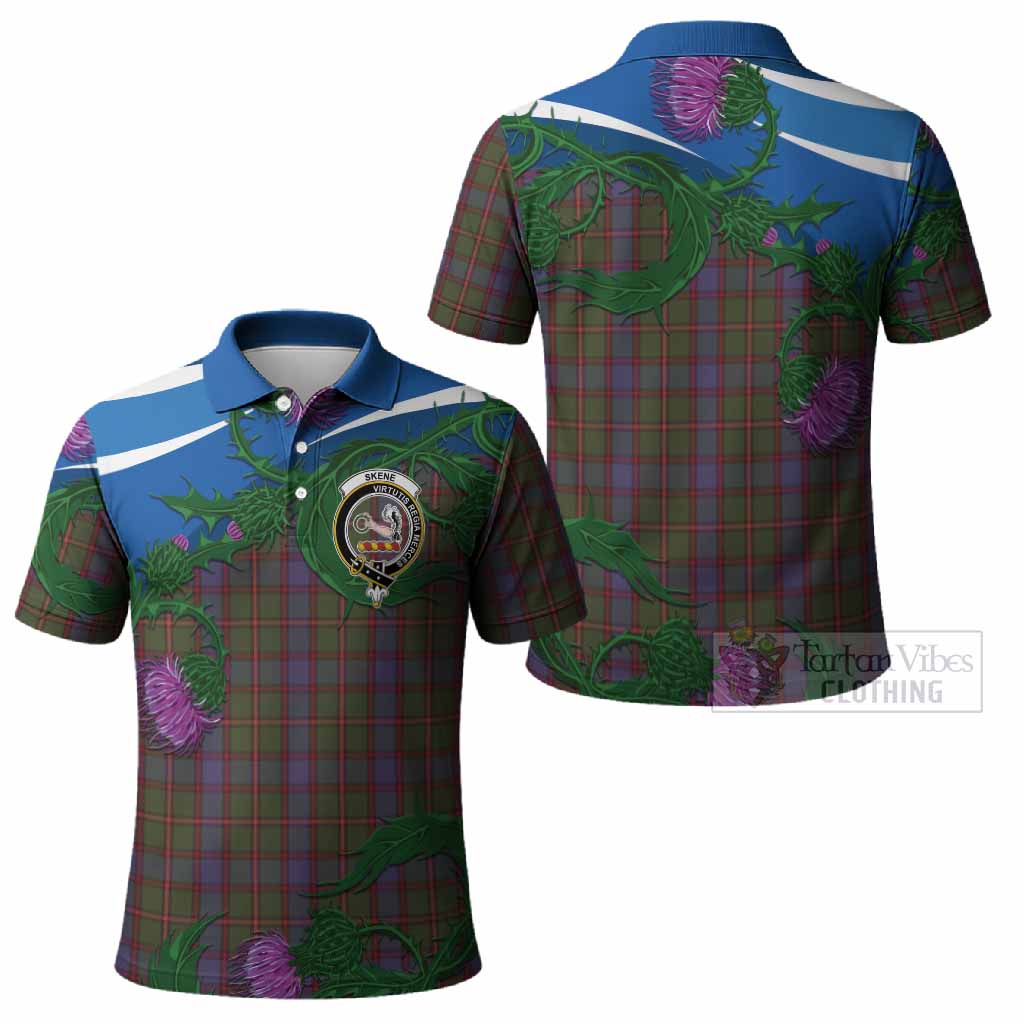 Skene Tartan Family Crest Polo Shirt Thistle in Minimalism