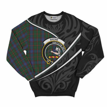 Skene Tartan Family Crest Sweatshirt Celtic Scottish Thistle Floral - Tartan Vibes Clothing