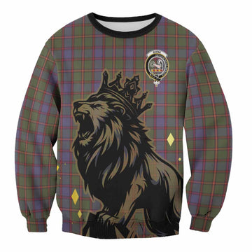 Skene Tartan Family Crest Sweatshirt Crowned Lion Roaring