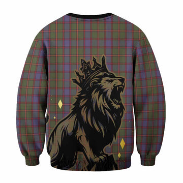 Skene Tartan Family Crest Sweatshirt Crowned Lion Roaring