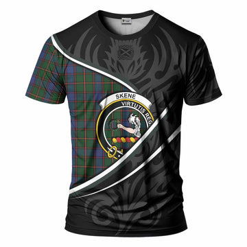 Skene Tartan Family Crest T-shirt Celtic Scottish Thistle Floral - Tartan Vibes Clothing
