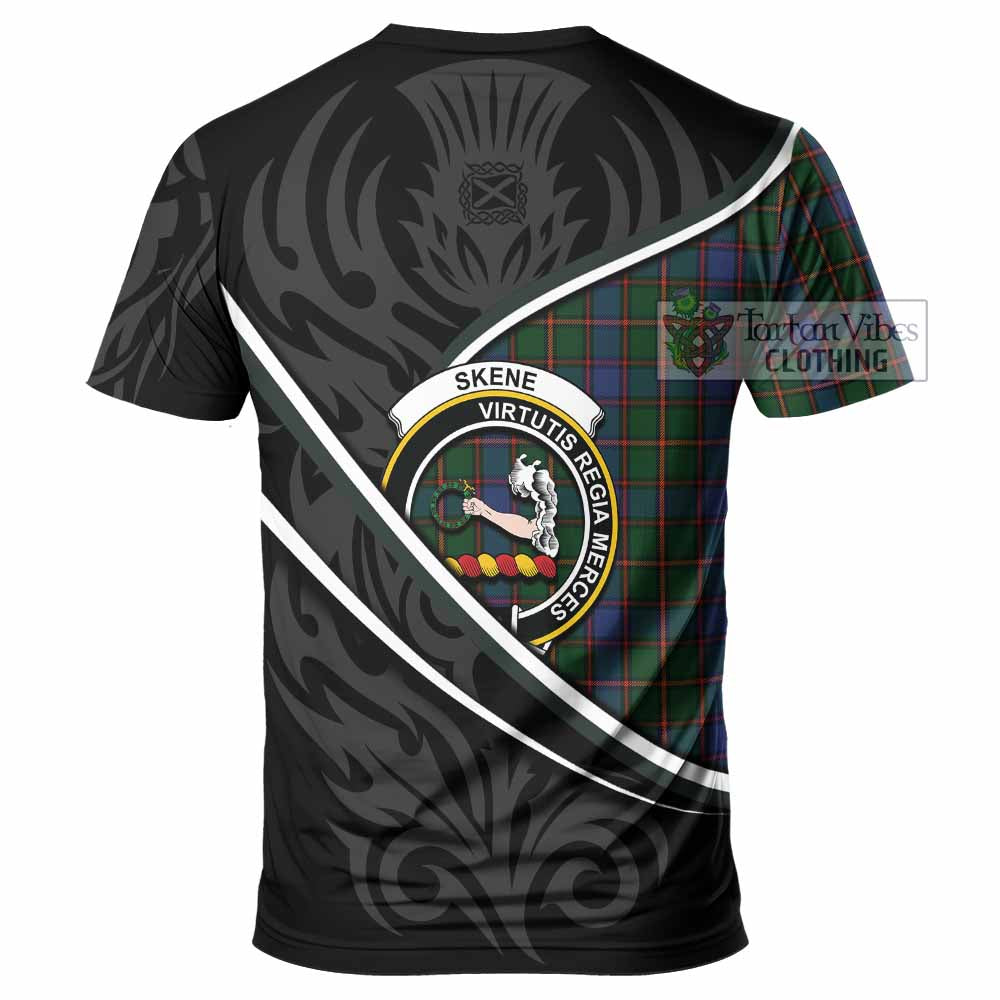 Skene Tartan Family Crest T-shirt Celtic Scottish Thistle Floral - Tartan Vibes Clothing