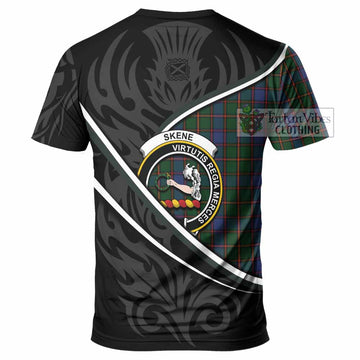 Skene Tartan Family Crest T-shirt Celtic Scottish Thistle Floral - Tartan Vibes Clothing