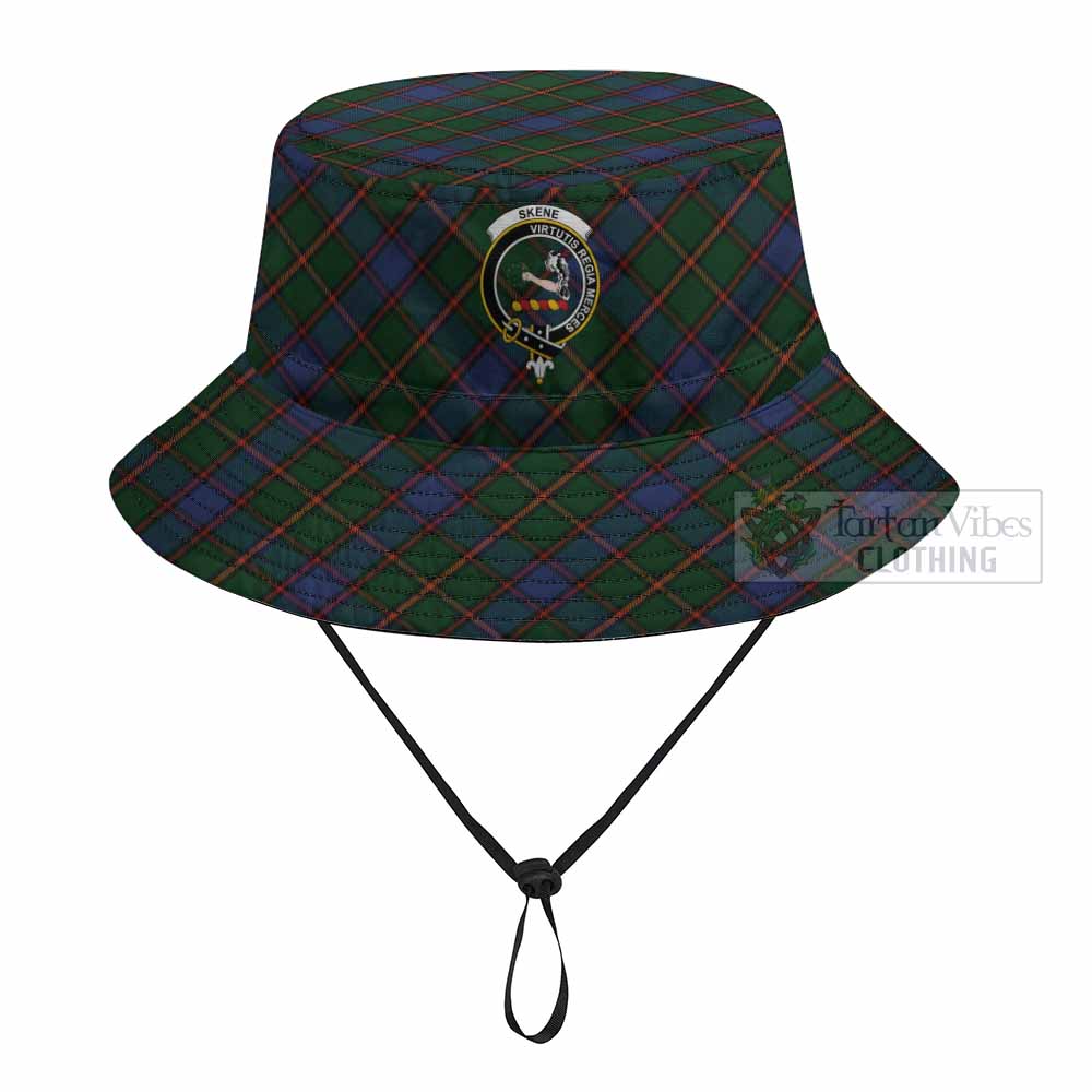 Skene Tartan Fishing Hat with Family Crest
