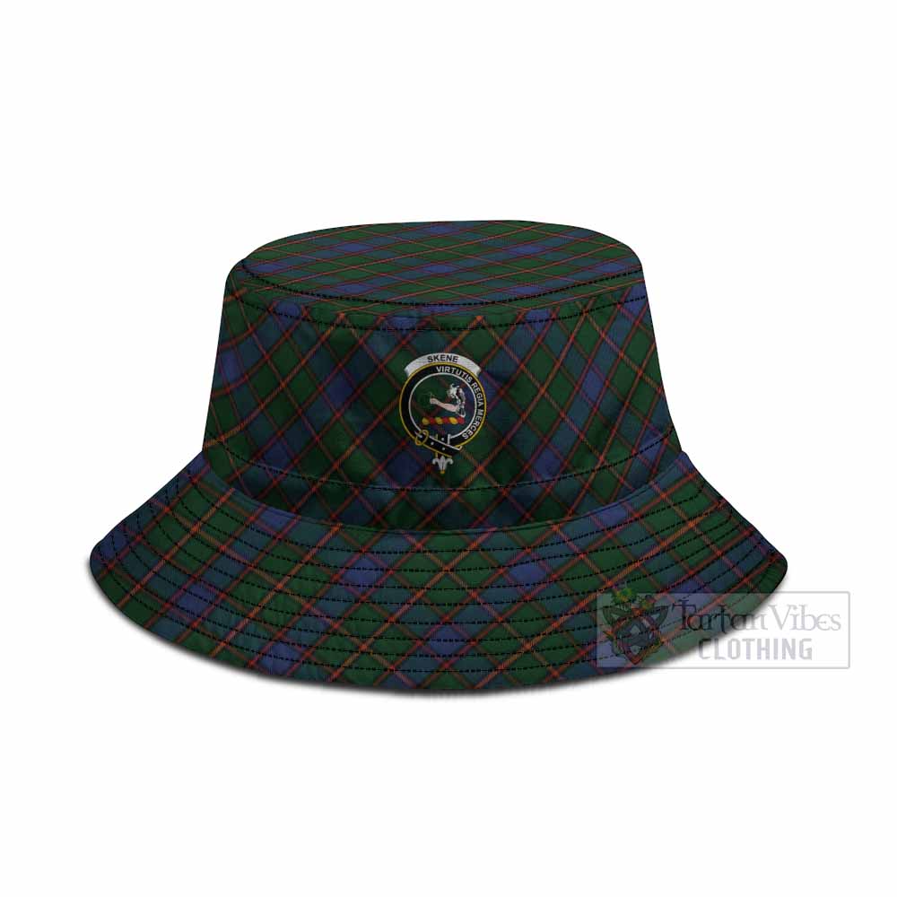 Skene Tartan Fishing Hat with Family Crest