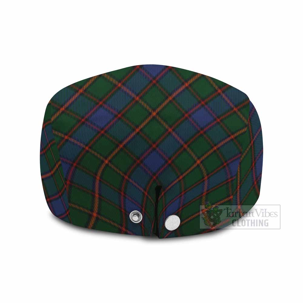 Skene Tartan Flat Cap, Jeff Cap Cross Style with Family Crest - Tartan Vibes Clothing