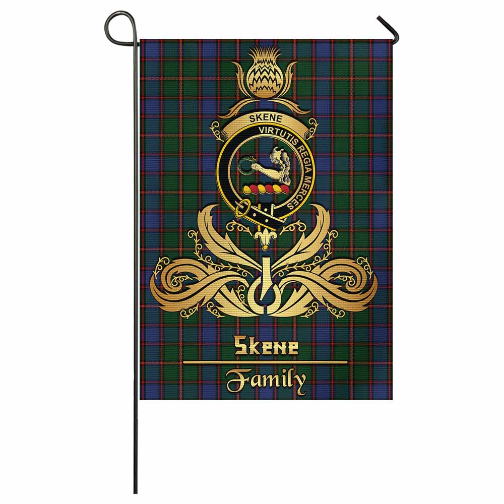 Skene Tartan Garden Flag with Highland Thistle Cherish Family Crest Style - Tartan Vibes Clothing