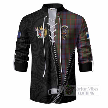 Skene Tartan Ghillie Shirt New Zealand Pattern Unique Zipper Stylized