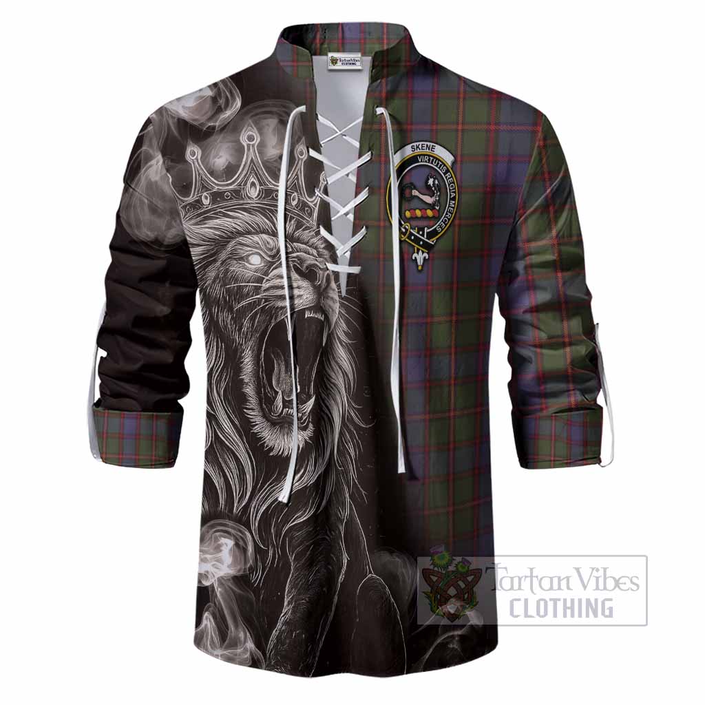 Skene Tartan Ghillie Shirt Roaring Lion Heritage