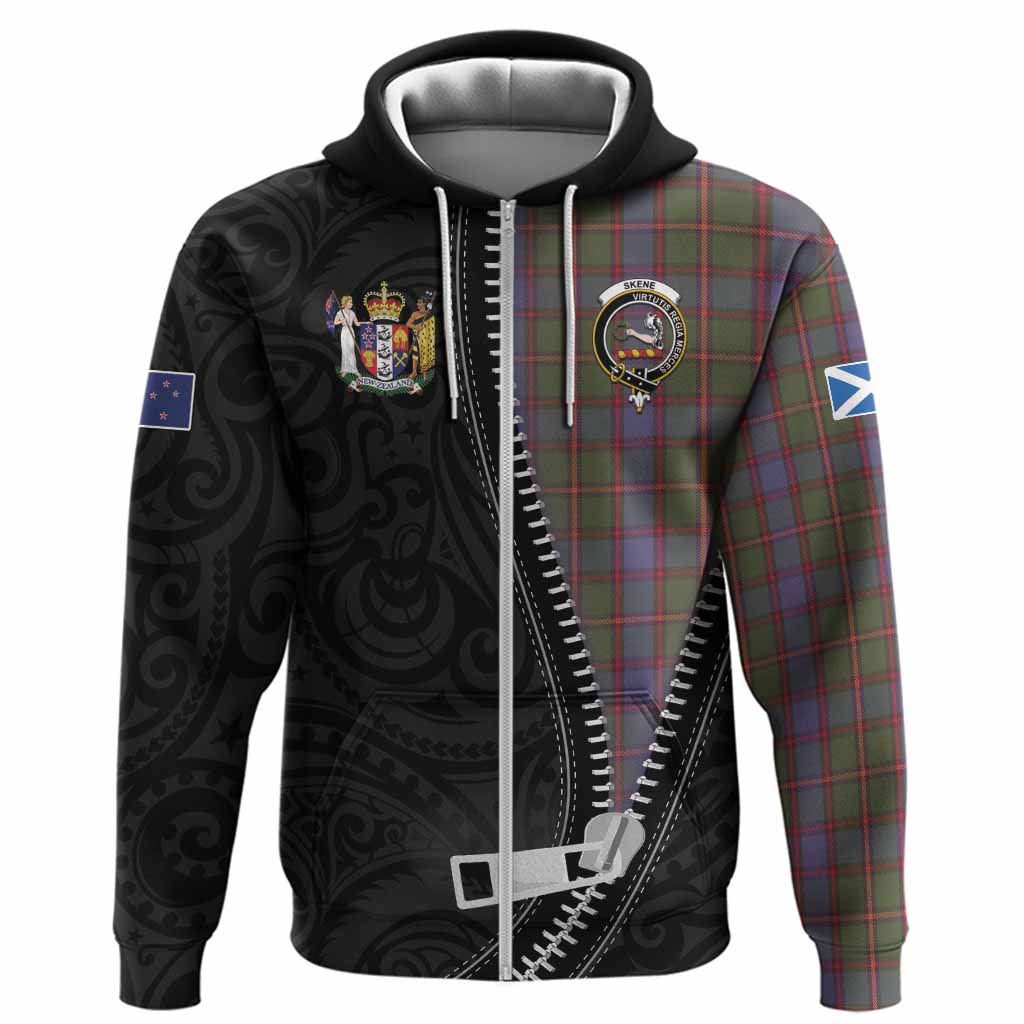 Skene Tartan Hoodie New Zealand Pattern Unique Zipper Stylized
