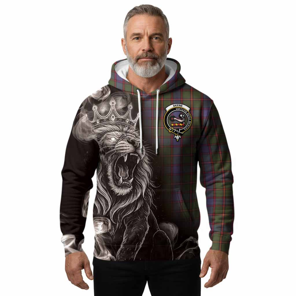 Skene Tartan Hoodie Roaring Lion Heritage