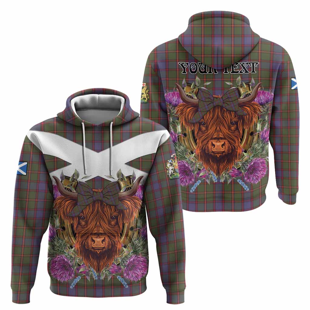 Skene Tartan Hoodie Scottish Thistle Heilan Coo