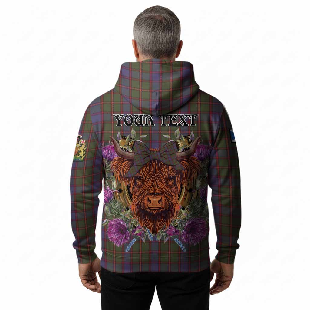 Skene Tartan Hoodie Scottish Thistle Heilan Coo