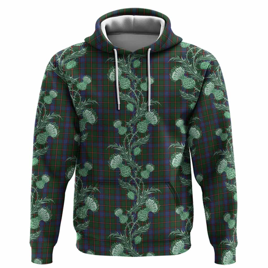 Skene Tartan Hoodie Seamless Scottish Thistle Flowers