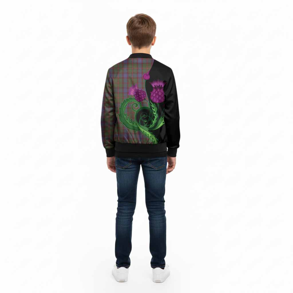 Skene Tartan Kid Bomber Jacket Traditional Scottish Thistle
