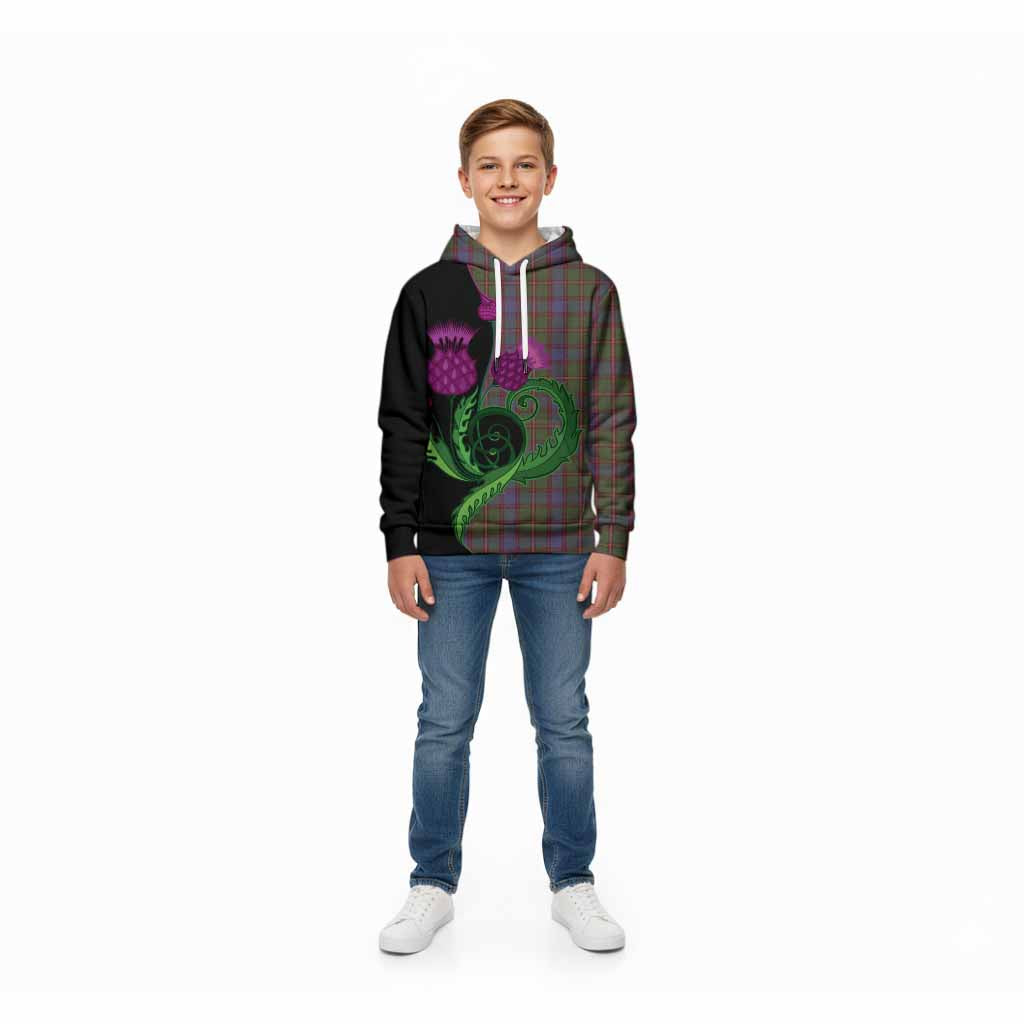 Skene Tartan Kid Hoodie Traditional Scottish Thistle