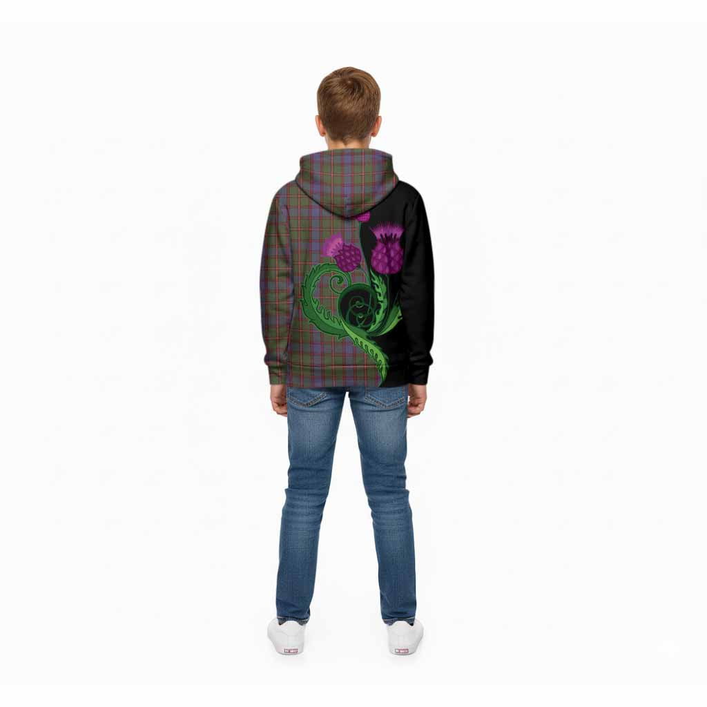 Skene Tartan Kid Hoodie Traditional Scottish Thistle