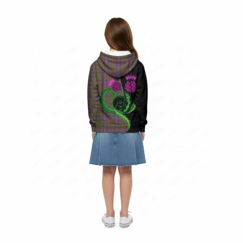 Skene Tartan Kid Hoodie Traditional Scottish Thistle