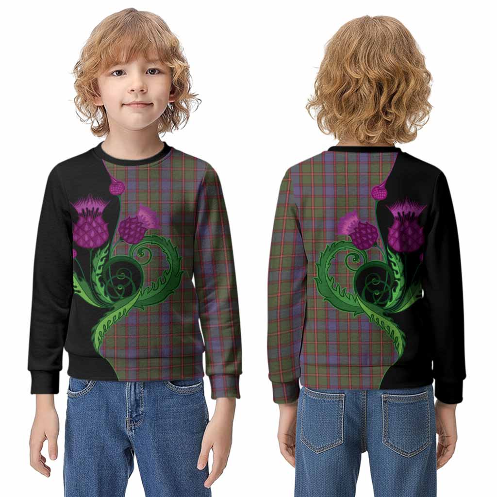 Skene Tartan Kid Knitted Sweatshirt Traditional Scottish Thistle