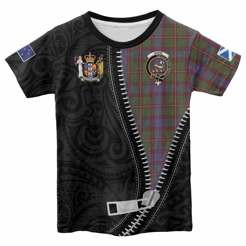 Skene Tartan Kid T-shirt New Zealand Pattern Unique Zipper Stylized