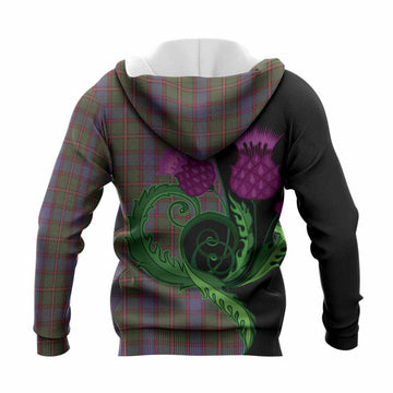 Skene Tartan Knitted Hoodie Traditional Scottish Thistle