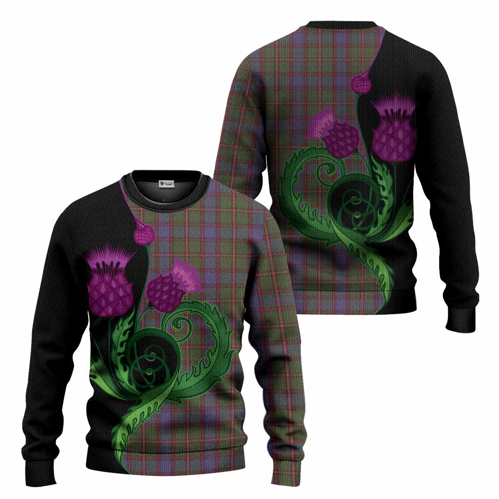 Skene Tartan Knitted Sweater Traditional Scottish Thistle