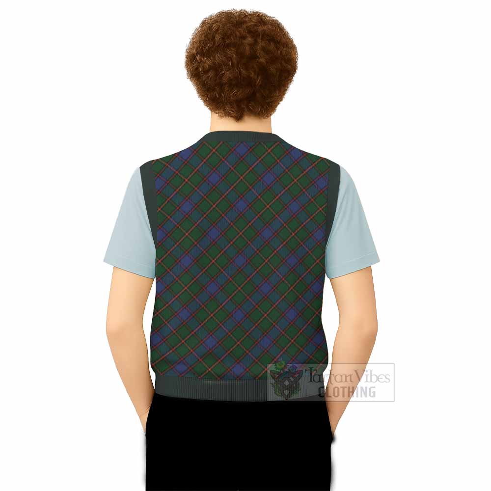Skene Tartan  Knitted V-Neck Vest Cross Style