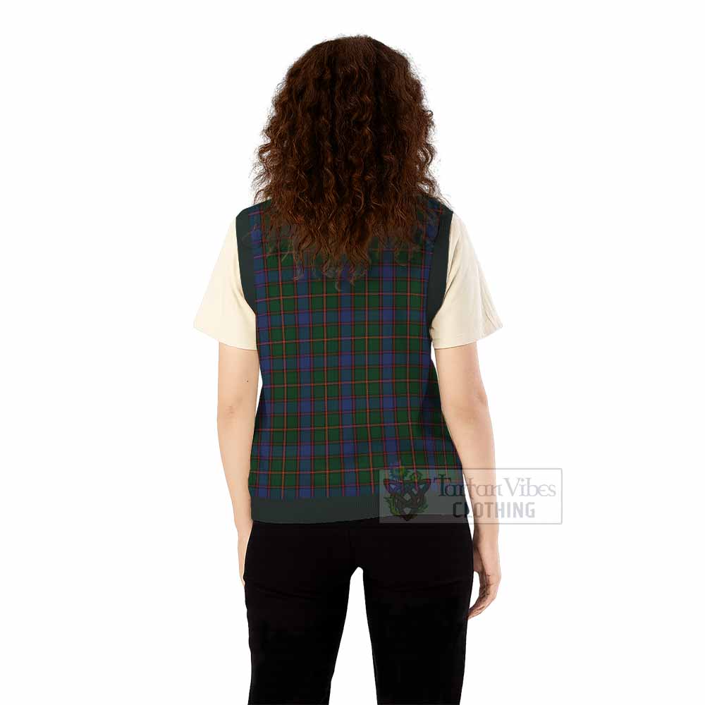 Skene Tartan Knitted V-Neck Vest with Family Crest - Tartan Vibes Clothing