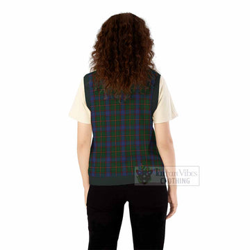 Skene Tartan Knitted V-Neck Vest with Family Crest