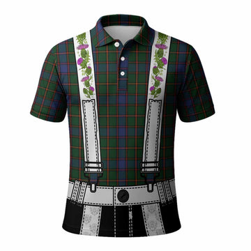Skene Tartan Lederhosen Costume Polo Shirt Scotland Thistle Floral