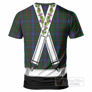 Skene Tartan Lederhosen Costume T-Shirt Scotland Thistle Floral