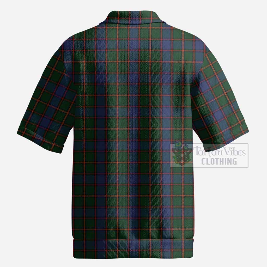 Skene Tartan Men’s Polo Sweater Top with Family Crest